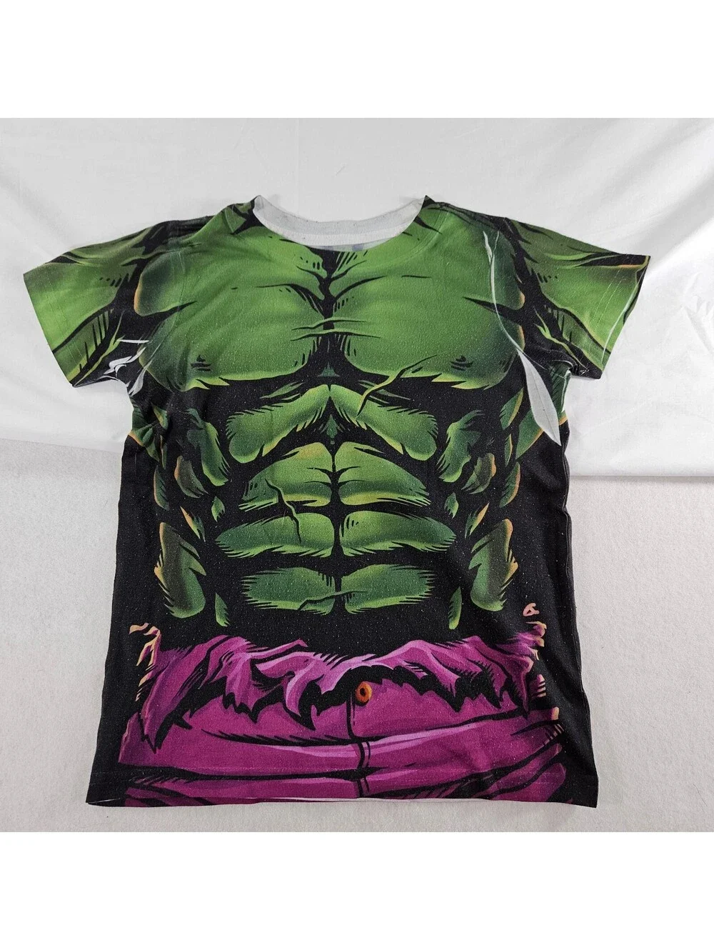 Marvel Hulk Costume T-Shirt Youth XS Green Muscle Graphic Universal Studios